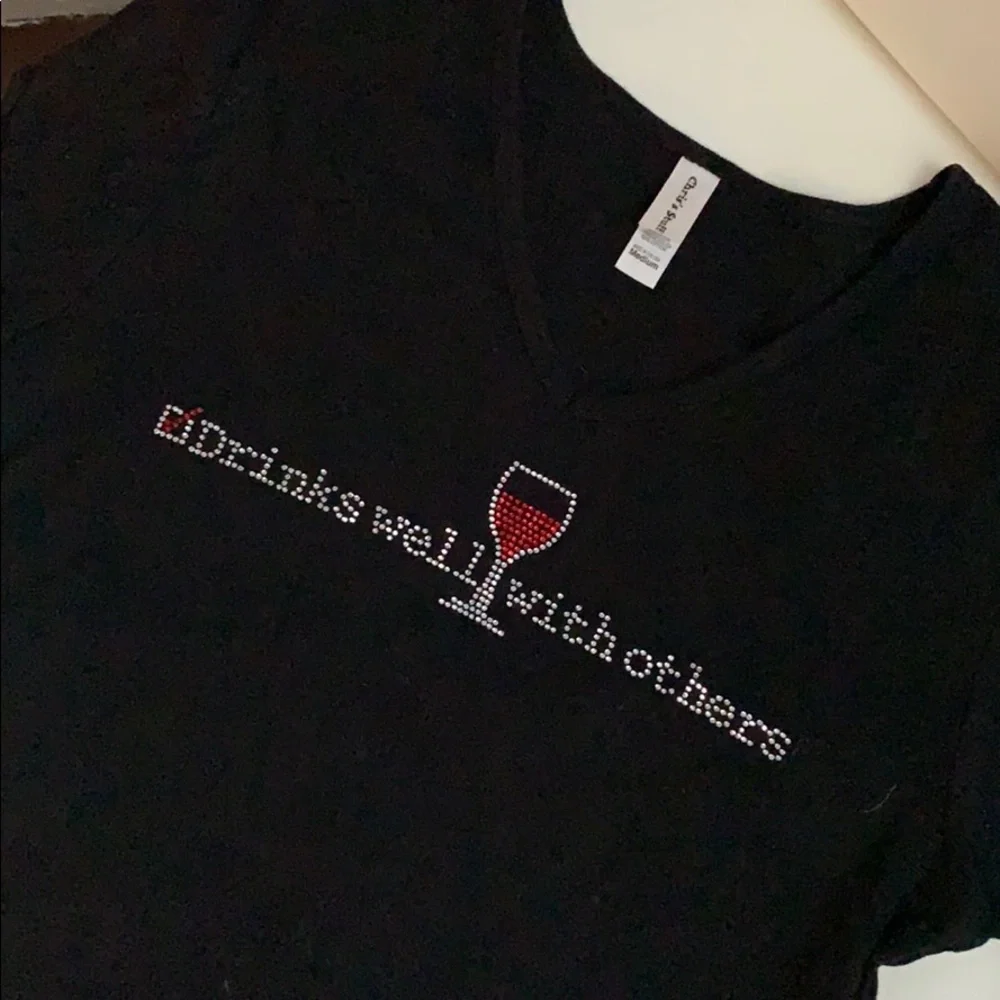 Drinks Well With Others - Wine Tee, Medium - Picture 2 of 2